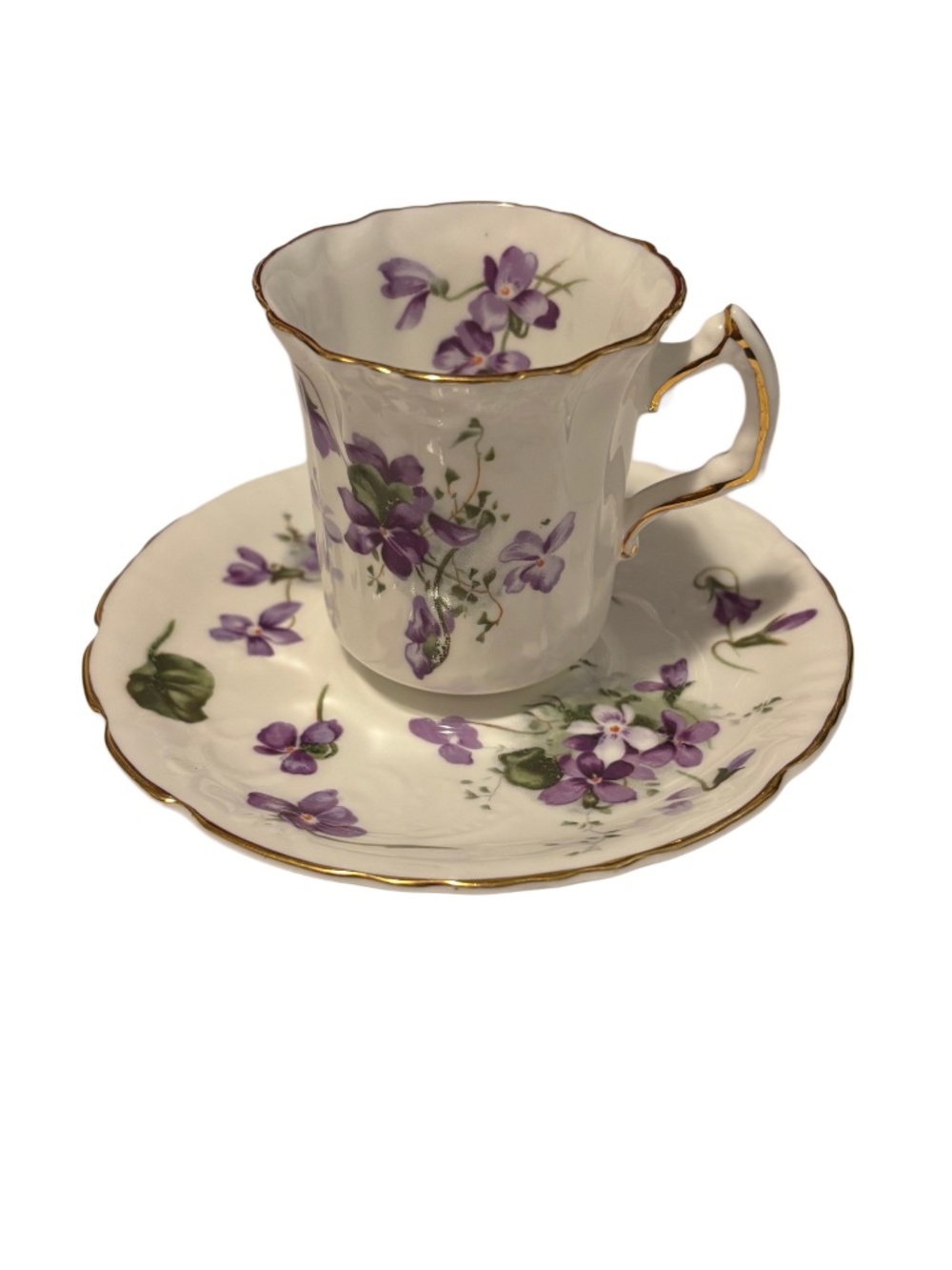 Hammersley & Co. Fine Bone Chine Teacup and Saucer in Victorian Violets